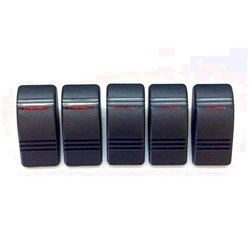 Southern Marine GenericJINCHENGWU BATEMEN CASE88 koyasiry Euro Rocker Marine Switch Cover Black with 1 Red Lens, 5 Pack?