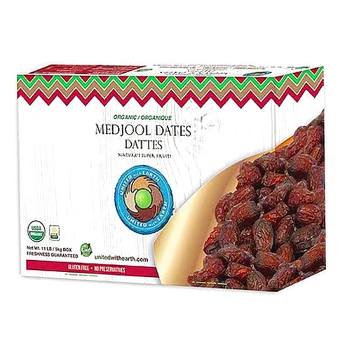 United With Earth Organic Medjool Dates - 11lb | Non-GMO, Gluten-Free, Vegan, Paleo, Certified Organic