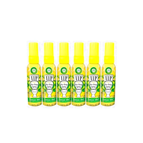 Air Wick V.I.P Toilet Perfume Spray, Lemon Idol, 1.85oz, Air Freshener 6 Pack