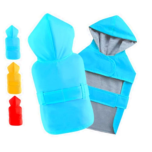 BECNBEAU Dog Raincoats Dog Rain Jacket Poncho Dogs Rainwear Rain Gear Waterproof Pet Clothes Hooded Leash Hole Adjustable Puppy Small Dogs Cats,Blue,XS,Back Length 6.3 Inch