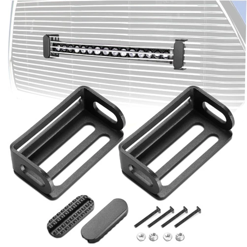 NIWAKER POWERSPORTS Grille Mount Brackets for 6-20 Inch Light Bar, Niwaker 2Pcs Front Hidden Bumper Light Bar Mounting Bracket Universal Lower Mesh Grill Light Bar Brackets for Truck F150 SUV Toyota Off Road