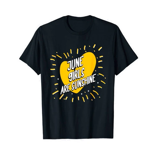 Party Birth Month Humor Women Bday Party June Girls are Sunshine Birthday Gemini Bday Cancer Funny T-Shirt