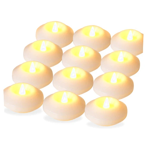LARDUX ARDUX 12 PCS LED Floating Candles - 3 Inch Flameless Plastic Floating Tea Lights for Bathtub Swimming Pool Vase Centerpiece Decoration