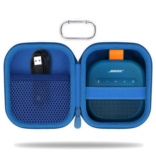 Co2CREA for Bose New SoundLink Micro 2nd Gen Portable Bluetooth Speaker Hard Protective Case, Portable Travel Case with Carabiner (Twilight Blue) - co2CREA
