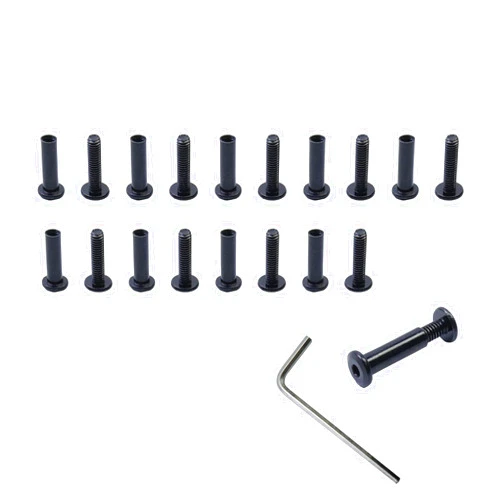 MY MIRONEY 10 Sets Binding Post Screw Hex Drive Socket Cap Bolts Stainless Steel Binding Bolts and Barrel Nuts Kit, for Furnitures Leather Belt Buckle, M4 x 5mm x 16mm