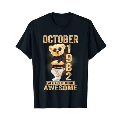 October 1982 41th Birthday 2023 41 Years Of Being Awesome T-Shirt
