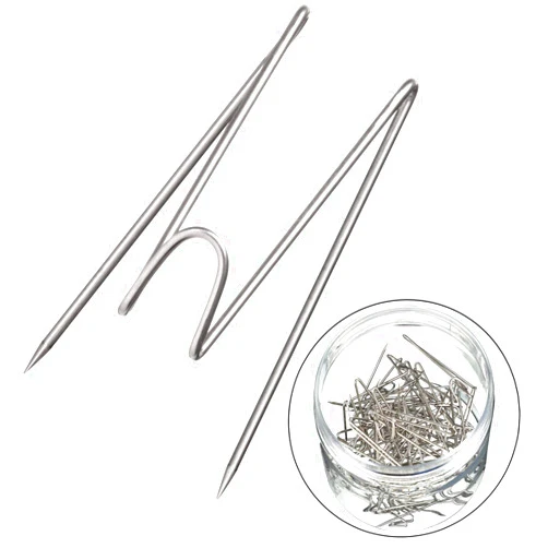 Geyoga Fabric Panel Wall Wire Hooks Cubicle Hooks with Clear Storage Box for Interior Exterior Decor for Picture Home School Office DIY(Silver,50 Pcs)