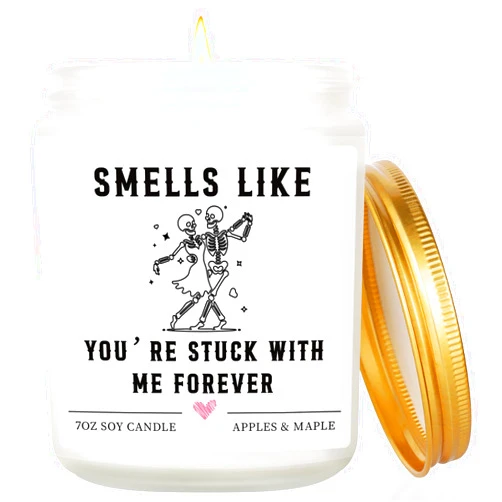 Hakumata Gifts for Her Him, Funny Anniversary Candle Gifts for Women Men Couple - Apples Maple Scent, Valentines Christmas Birthday Gift for Girlfriend Boyfriend Wife Husband, Cute Best Friend Friendship Gift