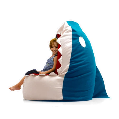 LAZY LIFE PARIS Bean Bag Chair Cover (No filler) Original Design Shark Velvet Ultra-Soft for Kids & Adults Artwork at Home Stuffed Animal Chair Toy Storage