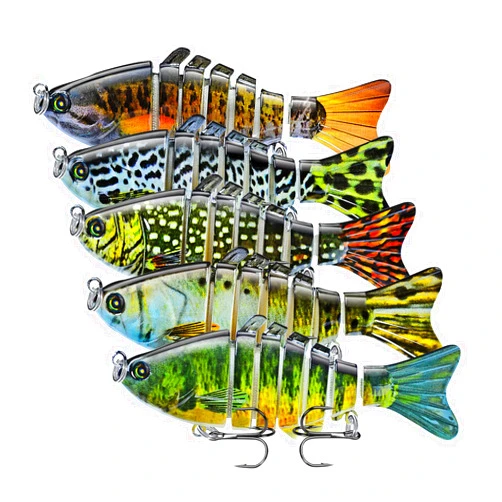 Keenjorika Fishing Lures Multi Jointed Fish Fishing Kits Slow Sinking Lifelike Swimbait Freshwater and Saltwater Crankbaits for Bass Trout Bass Lures