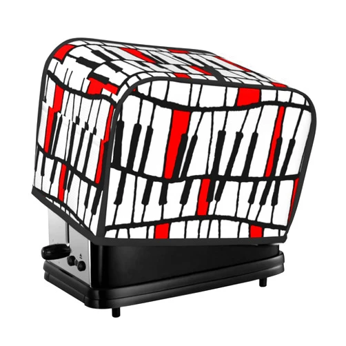 MZERSE Toaster Oven Dust Cover with Pocket for 2 Slice Toaster, Toaster Cover Piano Music Notes