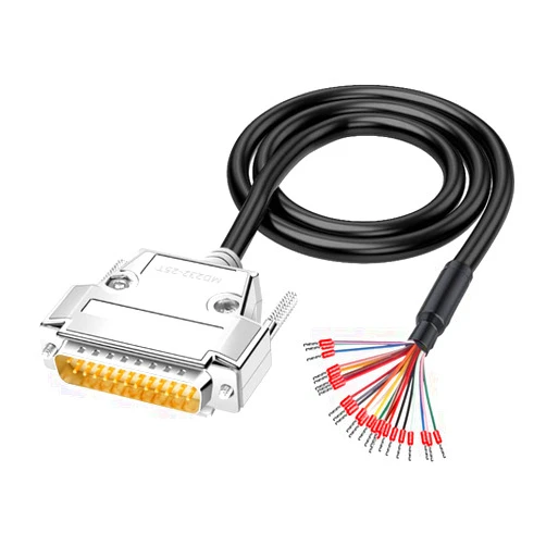 ANMBEST DB25 Solderless Breakout Connector with 5Ft 24AWG Replacement Cable, Metal Shell RS232 D-SUB Serial to 25-Pin Port Terminal Male Adapter Connector Breakout Board