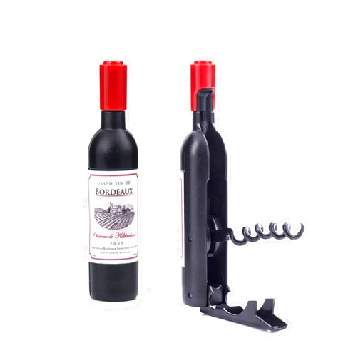 Kikkerland Magnetic Wine Bottle Corkscrew, Black