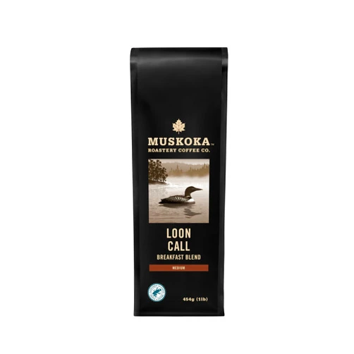 MUSKOKA ROASTERY COFFEE CO. Muskoka Roastery Coffee, Loon Call Breakfast Blend, Medium Roast, Ground Coffee, 454g