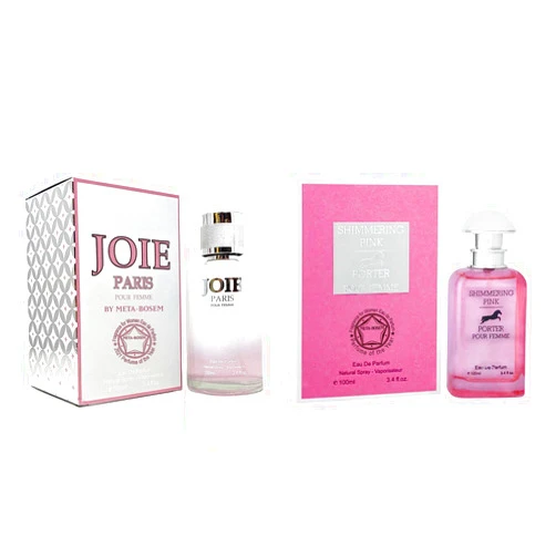 J & H VARIETY PERFUME META-BOSEM Joie Paris/Mi Amor, Eau de Parfum Spray for Women, Signature Scent, Holiday Gift, Daytime and Casual Use, for all Skin Types, 3.4 Ounce (Pack of 2)