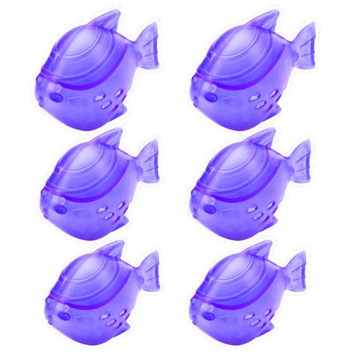 Funmit 6 Pack Universal Humidifier Cleaner Fish Compatible with Almost All Humidifiers and Fish Tanks, Purifies Water, Prevents Hard Water Build-Up, Reduces Scale, Purple