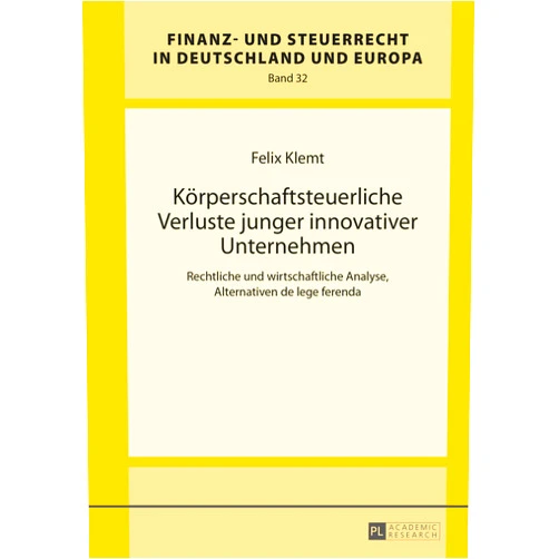 German Edition by Felix Klemt (Author), Hanno Kube (Other Contributor) Format: Kindle Edition Koerperschaftsteuerliche Verluste junger innovativer Unternehmen: Rechtliche und wirtschaftliche Analyse, Alternativen de lege ferenda (German Edition)