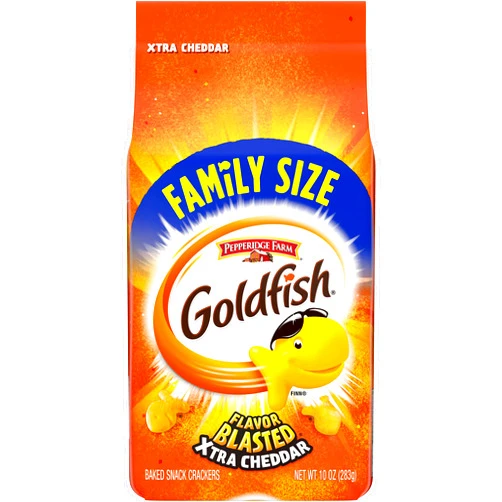Pepperidge Farm Goldfish Crackers, Flavor Blasted Xtra Cheddar Crackers, Family Size, 10 Oz Bag