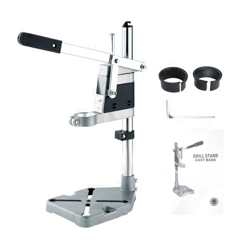 NATGAI Adjustable Drill Press Stand for Drill Workbench Repair Tool Universal Bench Clamp Support Tool, Drill Press Table, Drill Stand for Hand Drill Single Hole Aluminum Base (1 Mounting Hole)