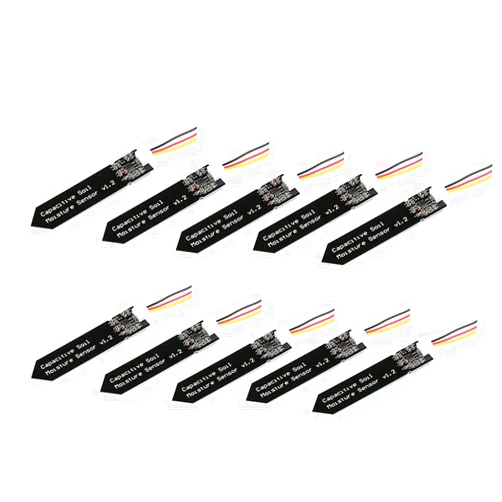 JESSINIE 10PCS Capacitive Soil Moisture Sensor Module 3.3-5.5V Corrosion Resistant Soil Humidity Moisture Detection Garden Water DIY for Arduino