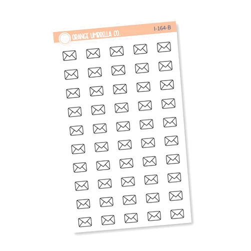 Handmade Envelope Icon Planner Stickers, Bills/Snail Mail/Email Tracking Planner Labels, Color Print Planning Stickers (I-164-B)