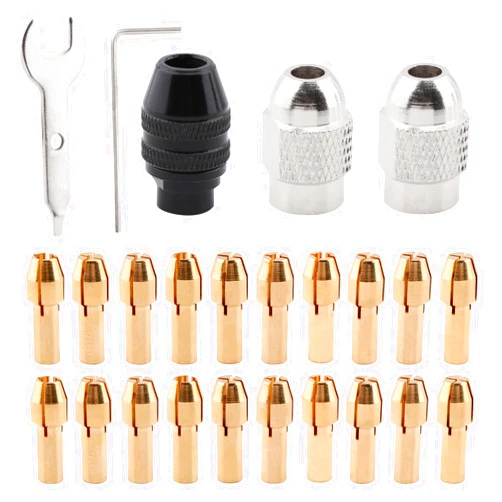 TLPCRKI Drill Chuck Collet Set for Collet with Drills,Buffing Wheels and Other Lightweight Tool Accessories – 1/32