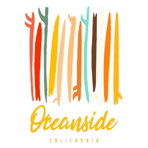 Fink Studio Oceanside Orange County California Surfboards Surf Summer Vacation Beach Trip Souvenir Vinyl Sticker Waterproof Decal Laptop Wall Window Bumper Sticker 5