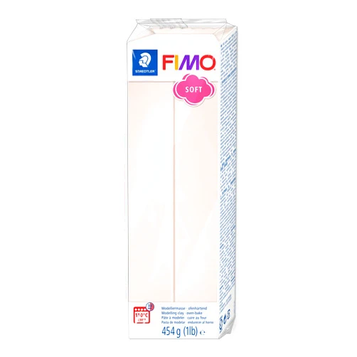 STAEDTLER FIMO Soft Polymer Clay - -Oven Bake Clay for Modeling, Kids, Jewelry, Sculpting, 1 lb Block, Light Flesh 8021-43, 454 (8021-1LB-43)