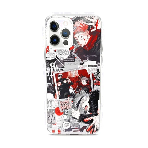 TOAGO Compatible with iPhone 12/12 Pro Case Gojo Satoru, Yuji Itadori Cool Anime Boys - Jujutsu Kaisen Soft Silicone Cover TPU Protective Phone Case