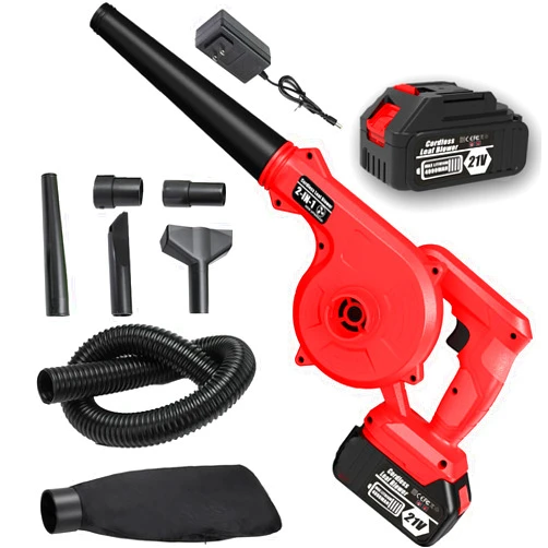 HUOJYDOWDL Cordless Leaf Blower, 2-in-1 Electric Blowers & Vacuum, 21V Battery Operated Leaf Blower. Variable Speed Up to 170CFM, Clearing Dust & Small Trash, Car, Computer Host, Snow Blowing(Battery Included)