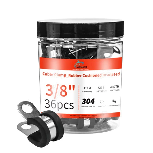 AKIHISA 36pcs 10mm Stainless Steel Cable Clamps, 3/8