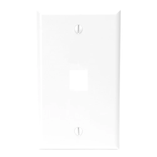 Leviton 41080-1WP 1-Port QuickPort Wall Plate, White