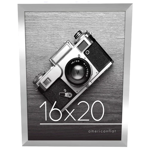 Americanflat 16x20 Picture Frame with Polished Plexiglass - Silver Picture Frame with Engineered Wood - Epic Collection - Wide Photo Frame for Wall Display