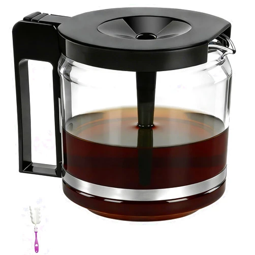KMHGD 𝟐𝟎𝟐𝟔 𝐔𝐩𝐠𝐫𝐚𝐝𝐞 Carafe Compatible With Technivorm 89830 1.25L Glass Carafe, 10Cup/40oz Coffee Pot Compatible with Moccamaster KBG/KBGV/CDG Model Brewer, External Metal Ring Reinforcement.