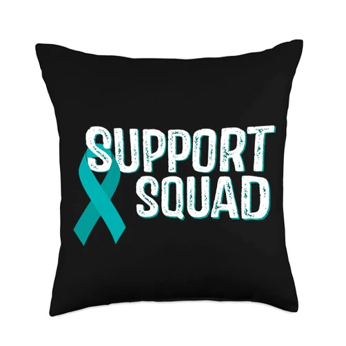 Batten Disease Awareness Products Batten Disease Awareness Support Squad Throw Pillow, 18x18, Multicolor