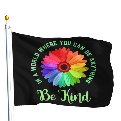 Generic Be Kinds Flags In A World Where You Cans Be Anything Be Kinds Flag 3x5 Ft Bee Daisy Flower Sunflower Peace Flag Flags For Room Wall Art For Birthday Gifts For Women Funny Flag