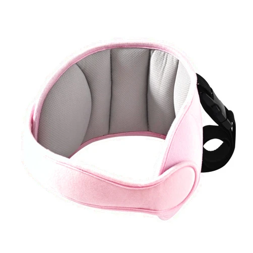 LETTON Car Seat Head Support for Child, Adjustable Toddler Car Seat Head Holder Head Strap, Safe, Breathable Head & Neck Pillow Support Solution– Baby & Kids Travel Accessories (Grayish Pink)