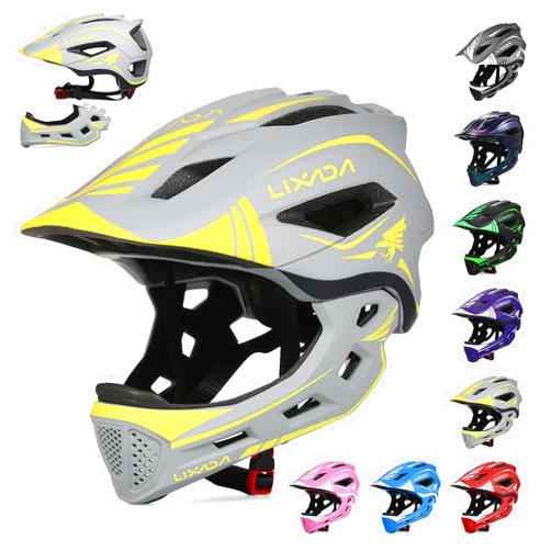 Lixada Kids Cycling Helmet Detachable Full Face Helmet Adjustable Cycling Helmet for Children Bicycle, Skateboard, Scooter, Protective Gear (20.5-22 Inches)