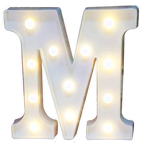 Pooqla LED Marquee Letter Lights Sign, Light Up Alphabet Letter for Home Party Wedding Decoration M