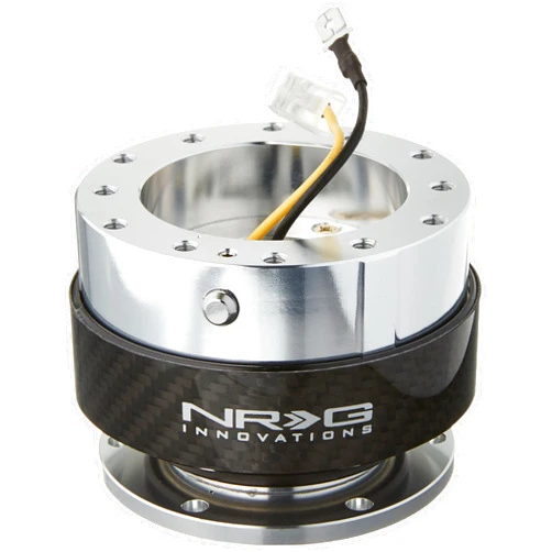 NRG Innovations NRG Steering Wheel Quick Release Kit - Gen 1.0 - Silver/Carbon - Part # SRK-100CF