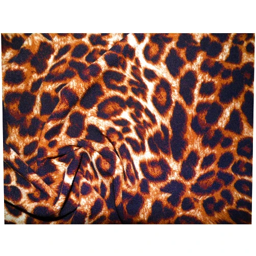 Paylessfabrics.com Printed Liverpool Textured Fabric 4 Way Stretch Scuba Cheetah Dark Brown L608 (10 Yard Lot (Continuous))