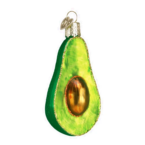 Old World Christmas Avocado Guacamole Glass Blown Ornament for Christmas Tree, Handcrafted Holiday Decoration, Food Collection