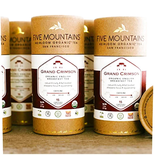 Five Mountains Grand Crimson, 15 non-GMO Organic Tea Bags (Pack of 6)