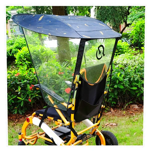 Aniwini Wheelchair Sunshade Canopy Umbrella Cover, Adjustable Folding Rain Sun Shade Wheelchair Canopy, for Most Wheelchairs