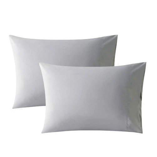 WhatsBedding Queen Size Pillowcases Set of 2, 20x30 Cotton Pillow Case with Envelope Closure, Soft & Breathable Pillow Covers for Bed, Grey