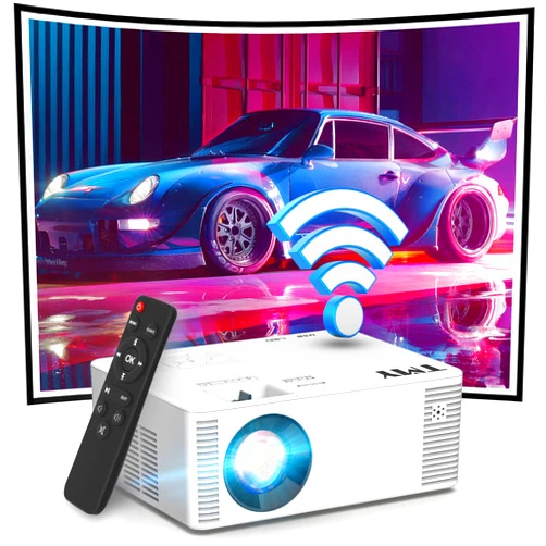 TMY Mini WiFi Projector, 1080P HD Portable Projector, Outdoor Movie Projector for Smartphone, Compatible with iOS/Android/PC/TV Stick/PS5/HDMI/AV/USB/TF