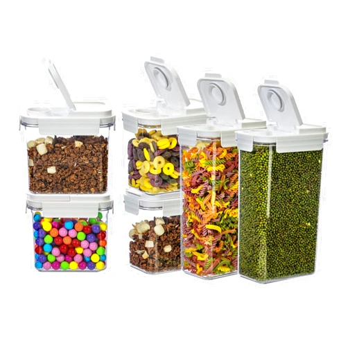 XhOSLAnd Cereal Storage Container Set with Measuring Cups, Pantry Organizer, Food Portion Containers (FG-12PCS)