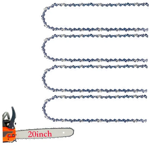 Fifchall 4 Pack 20 Inch Chainsaw Chain 72 Drive Links .050