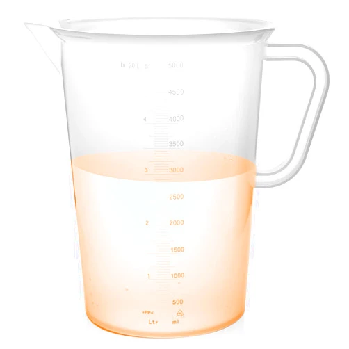 AppleTofu Plastic Graduated Measuring and Mixing Pitcher - 5000ml Plastic Graduated Measuring Pitcher - Soap Making Supplies for Easy Pouring & Accurate Measurements, With Handle & Pour Spout, 5 Liter