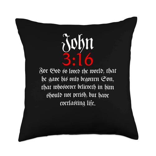 Christian God and Jesus Novelty by Ro Designs John 3:16 | Christian Bible Verse Throw Pillow, 18x18, Multicolor